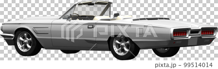 自動車64年式フォード、サンダーバードのオープンカー切抜き画像イラスト 自動車64年式フォード、サンダーバードのオープンカー切抜き画像イラスト 99514014