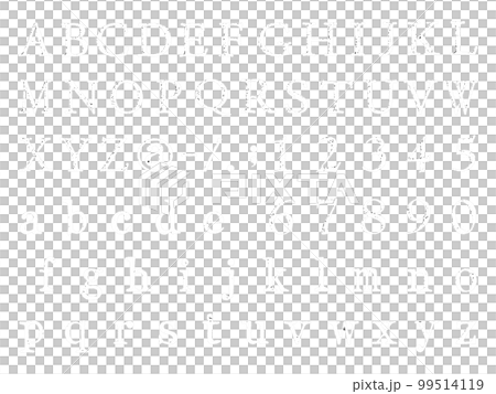 かすれた白いスタンプ文字、明朝系フォント切抜きセット 99514119
