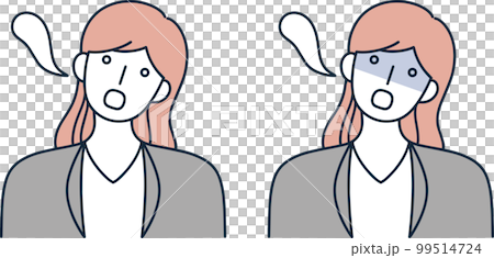 Shocked woman simple illustration 99514724