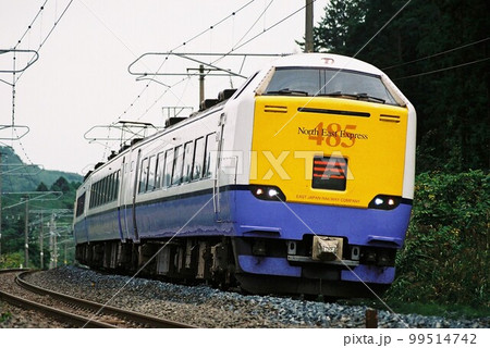 函館へ向けて東北本線をゆく485系3000番台の特急白鳥号 函館へ向けて東北本線をゆく485系3000番台の特急白鳥号 99514742