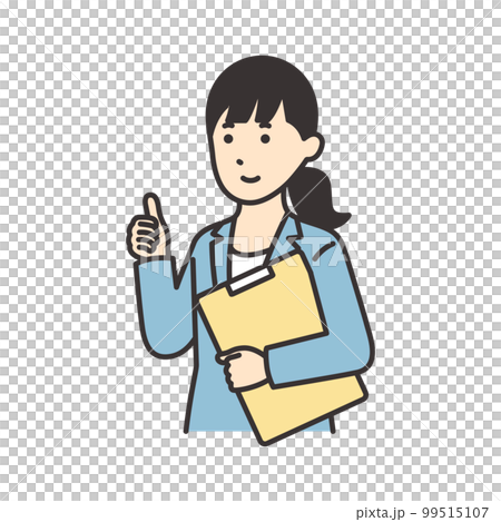 一個穿著西裝的女人拿著文件擺好姿勢的插圖素材 一個穿著西裝的女人拿著文件擺好姿勢的插圖素材 99515107