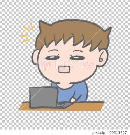 パソコンを操作してる男の子 99515727