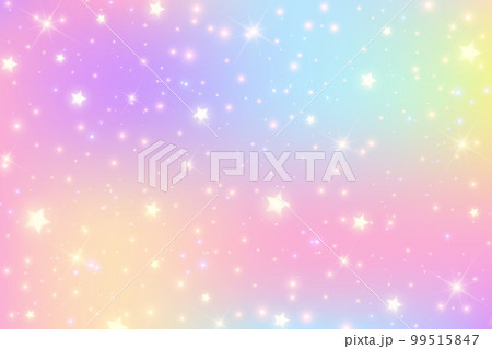 Rainbow pastel background. Unicorn sky with glittering sky. Candy galaxy with watercolor light texture. Girly cute magic wallpaper. Holographic vector abstract illustration. Rainbow pastel background. Unicorn sky with glittering sky. Candy galaxy with watercolor light texture. Girly cute magic wallpaper. Holographic vector abstract illustration. 99515847