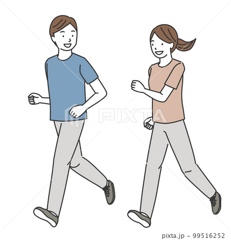 ジョギングをする男性と女性 99516252
