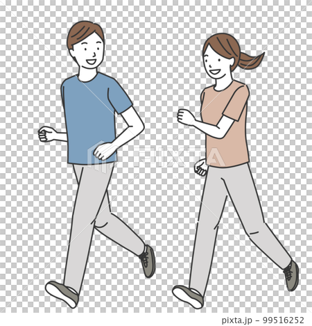 ジョギングをする男性と女性 99516252