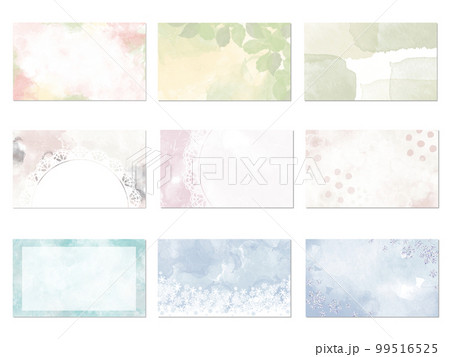 水彩風の綺麗なカードのイラストセット 99516525