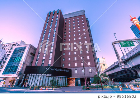 日本の東京都市景観 大手町駅・神田駅周辺・三井ガーデンホテル大手町などを望む＝千代田区内神田 99516802