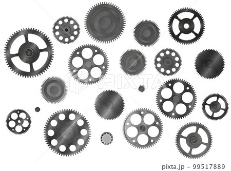 Pieces of gears. teamwork, partnership and integration concept. 3d rendering Pieces of gears. teamwork, partnership and integration concept. 3d rendering 99517889