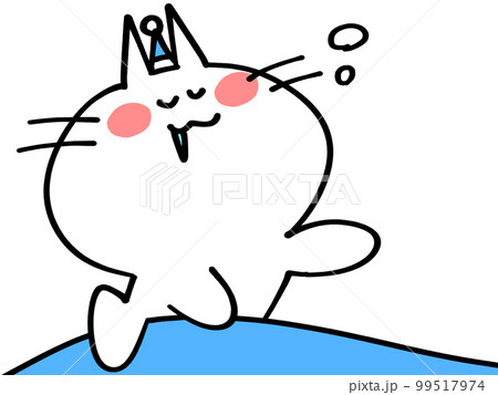 爆睡するにゃんこのイラスト素材 爆睡するにゃんこのイラスト素材 99517974