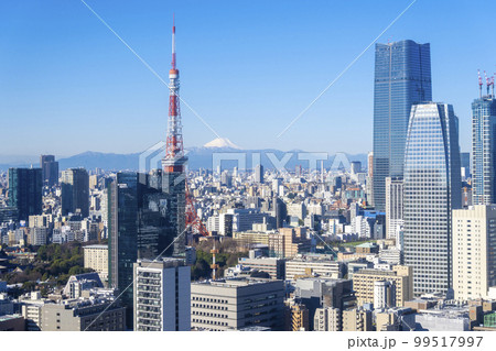 大都会東京のシンボルタワーと街並み眺望|東京イメージ|東京都 大都会東京のシンボルタワーと街並み眺望|東京イメージ|東京都 99517997