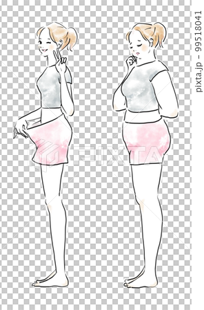 A woman who succeeded in dieting before and after 99518041