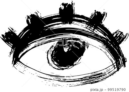 Ink Grunge Dry Brush Open Eye Ink Grunge Dry Brush Open Eye 99519790