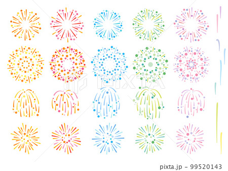 打ち上げ花火 イラストセット 打ち上げ花火 イラストセット 99520143