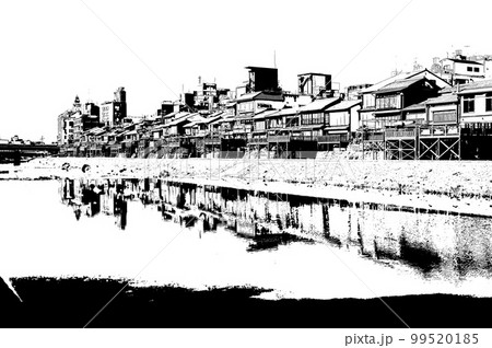 【京都の白黒】先斗町　リバーサイド物語 99520185