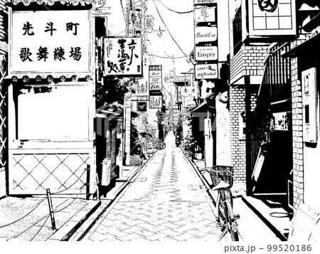 【京都の白黒】先斗町 昨夜の夢幻の早朝通り 【京都の白黒】先斗町 昨夜の夢幻の早朝通り 99520186