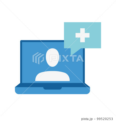 Online doctor speaking during virtual remote consultation. Internet medical advice, health help. 99520253
