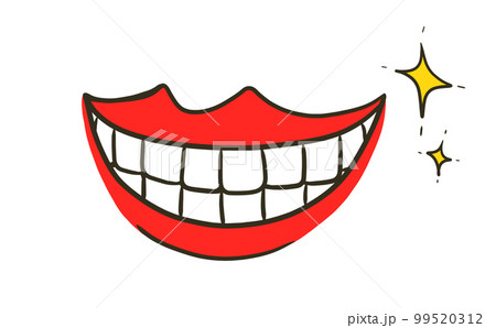 笑う口のイラスト（色付き）のイラスト素材 [99520312] - PIXTA