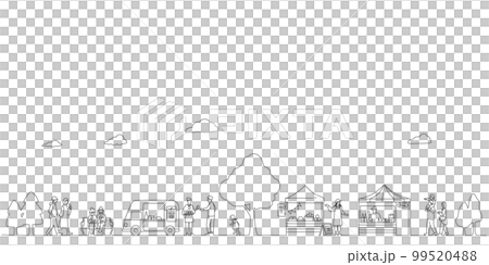 緑の木々とマルシェで賑わう人々の背景素材 緑の木々とマルシェで賑わう人々の背景素材 99520488