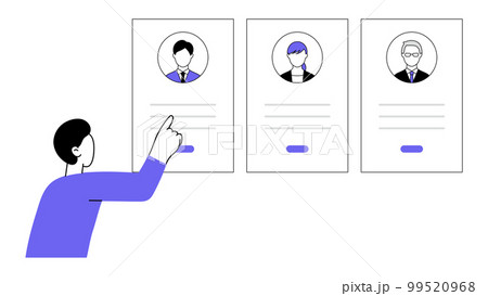 線画｜採用選考・人事評価 99520968