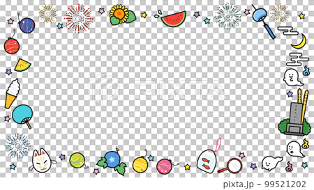 イラストフレーム　夏のお楽しみイベント 99521202