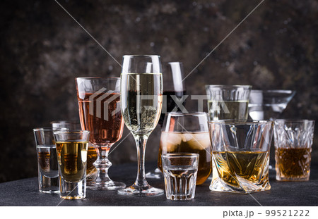 Assortment of various alcohol drinks Assortment of various alcohol drinks 99521222
