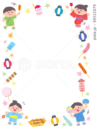 イラストフレーム 夏祭りの子どもたち イラストフレーム 夏祭りの子どもたち 99522079