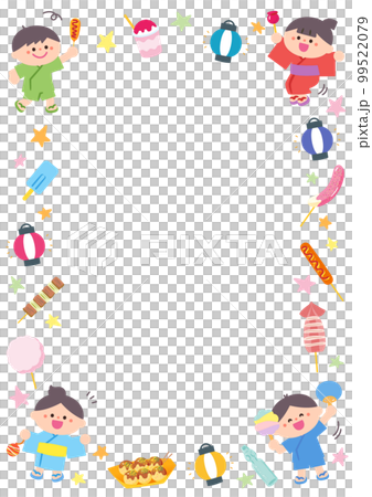 Illustration frame children at the summer festival 99522079