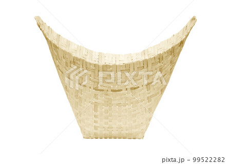 bamboo basket cone shape on white background 99522282