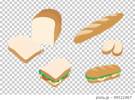 食パンとバゲットのイラストセット 99522867