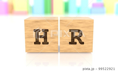 HRの文字が印字された木製ブロック 99522921