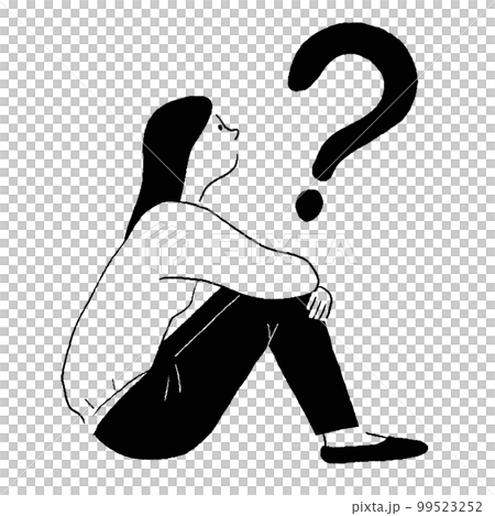 体育座りの女性のベクター線画 体育座りの女性のベクター線画 99523252