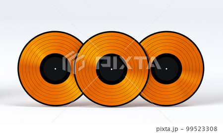 Set of vinyl LP records with label isolated on white background. Set of vinyl LP records with label isolated on white background. 99523308