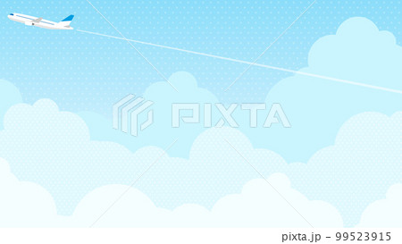 もくもくした雲と、その上を飛ぶ飛行機 背景素材(横向き16:9) もくもくした雲と、その上を飛ぶ飛行機 背景素材(横向き16:9) 99523915