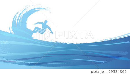 サーフィンのシルエット背景イラスト 99524362