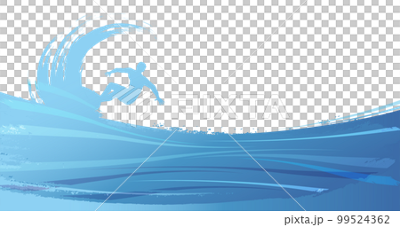 サーフィンのシルエット背景イラスト 99524362