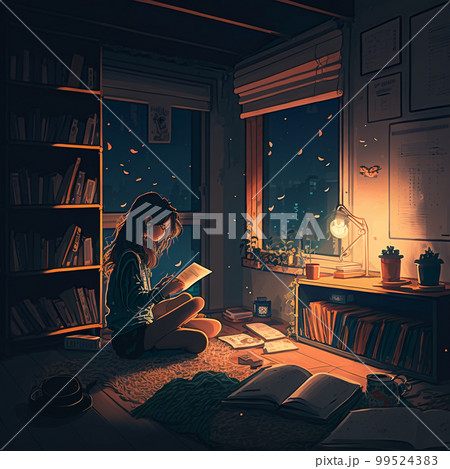 LoFi勉強している女の子 99524383