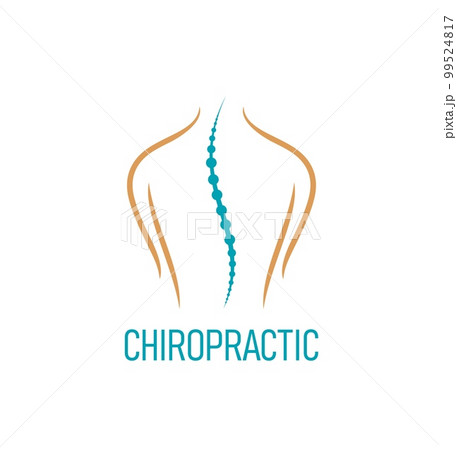 Chiropractic, spine pain therapy icon. Chiropractic massage, spine health clinic or orthopedic rehabilitation medical center vector icon. Back pain therapist practice emblem with healthy spine Chiropractic, spine pain therapy icon. Chiropractic massage, spine health clinic or orthopedic rehabilitation medical center vector icon. Back pain therapist practice emblem with healthy spine 99524817