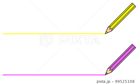 文房具の鉛筆で横向きの線を描くイラスト 99525108