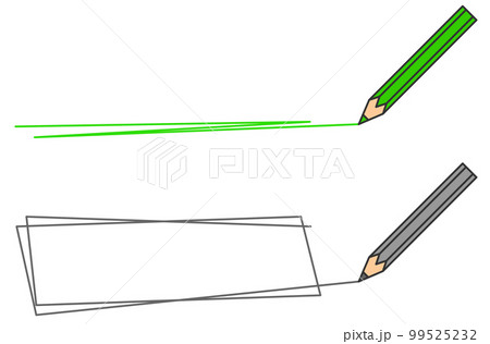文房具の鉛筆で横向きの線を描くイラスト 99525232