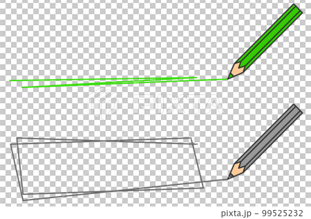 文房具の鉛筆で横向きの線を描くイラスト 99525232