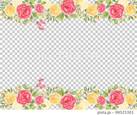 赤と黄色の春の薔薇のフレーム背景素材 赤と黄色の春の薔薇のフレーム背景素材 99525301