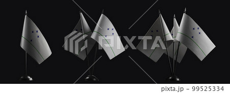 Small national flags of the Mercosur on a black background 99525334