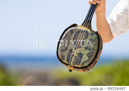 海辺の沖縄三線 99526487
