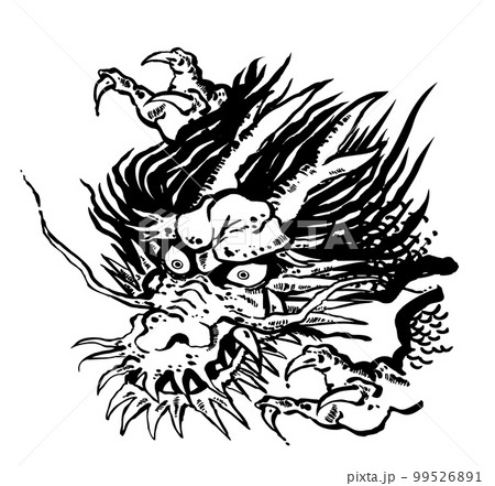 龍,アップ,線画 龍,アップ,線画 99526891