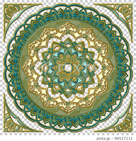 Mandala art (jewelry style, gold, blue, relief) Mandala art (jewelry style, gold, blue, relief) 99527112