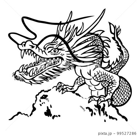 岩と龍,線画 岩と龍,線画 99527286