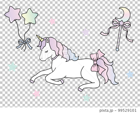 ユニコーン　星　月　かわいい　イラスト 99529101