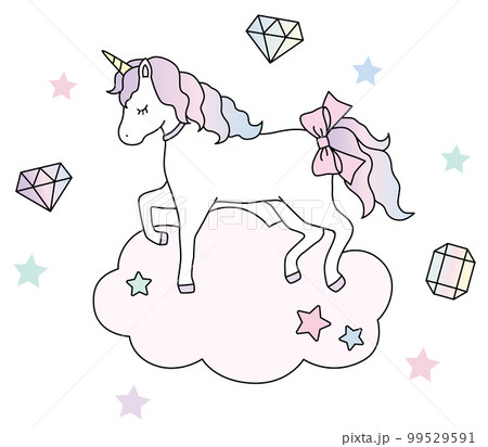 ユニコーン 雲 星 かわいい イラスト ユニコーン 雲 星 かわいい イラスト 99529591