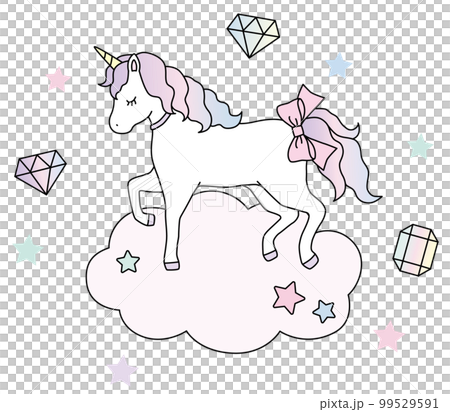 ユニコーン 雲 星 かわいい イラスト ユニコーン 雲 星 かわいい イラスト 99529591