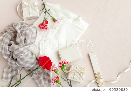 母の日に贈りたいプレゼントのイメージ　ピンク背景 99529880